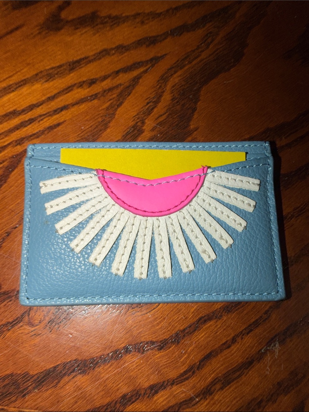 Fossil Light Blue Leather Card Sleeve - Picture 5 of 6